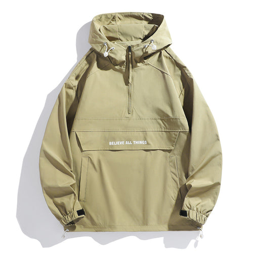 Herren Stylische Outdoorjacke mit hohem Kragen Drune