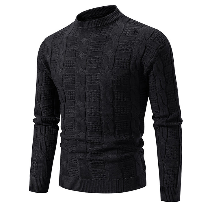 Herren Steppstrickpullover mit hohem Kragen Drune