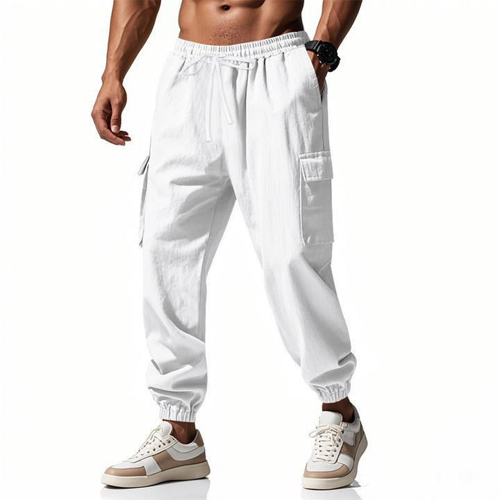 Herren Cargo-Jogginghose mit seitlichen Reißverschlusstaschen und elastischem Bund Drune