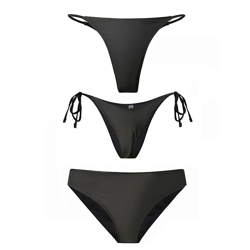 Damen Hochgeschnittener Bikini mit seitlichen Bindebändern Drune