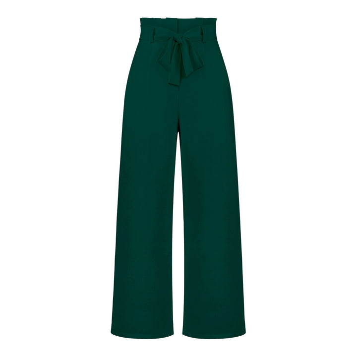 Damen Weit geschnittene Hochbundhose mit Bindegürtel Drune