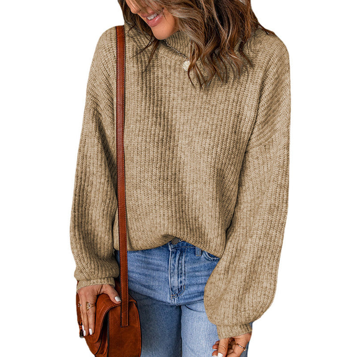 Damen Übergroßer Pullover mit strukturiertem Muster und hochgeschlossenen Ausschnitt Drune