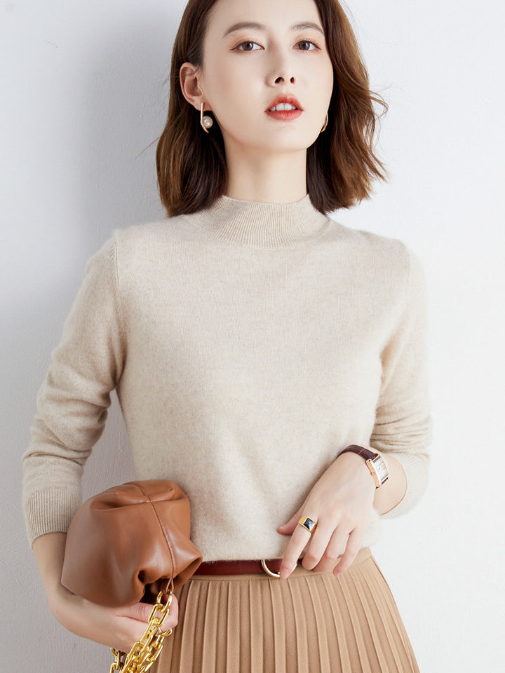 Damen Kurzrollkragen Feinstrickpullover mit leichtem Mohair-Effekt Drune