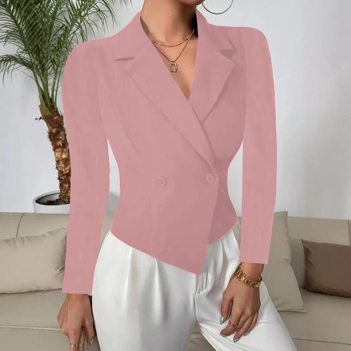 Damen taillierter Blazer im vintage Stil mit doppelt-knopf Verschluss Drune