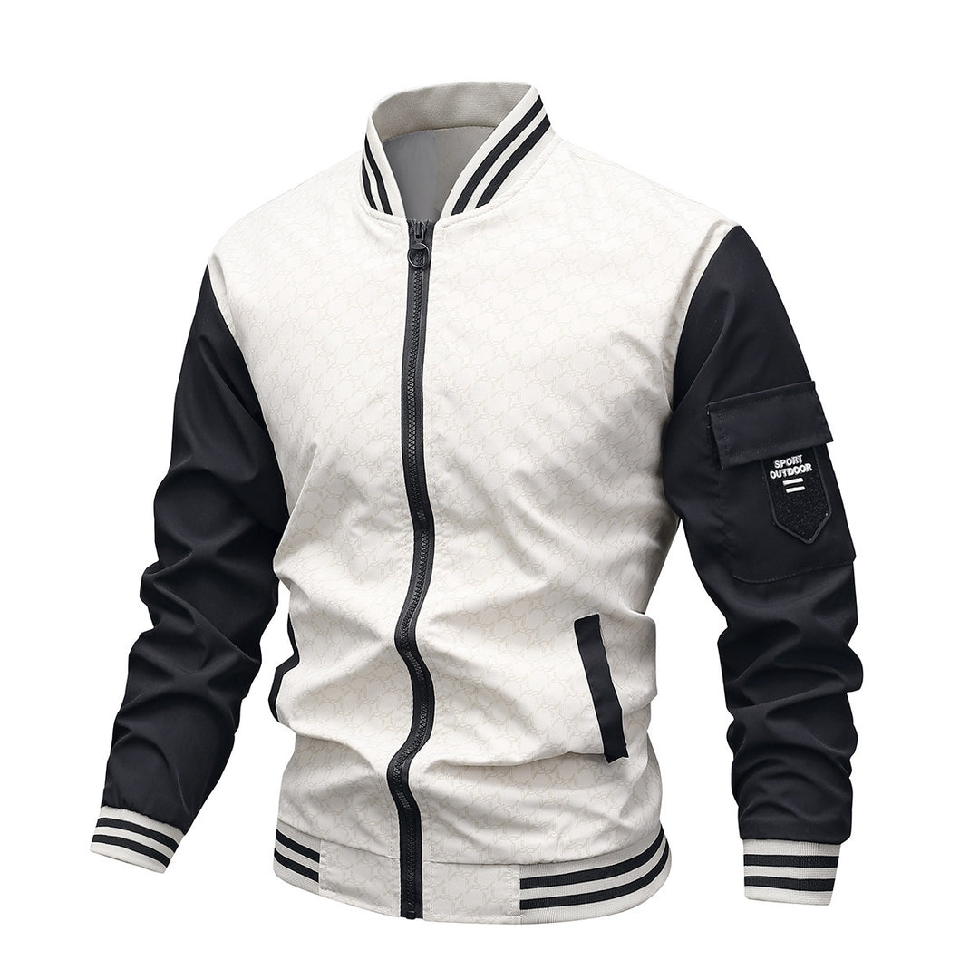 Herren Modische Bomberjacke mit Stehkragen Drune
