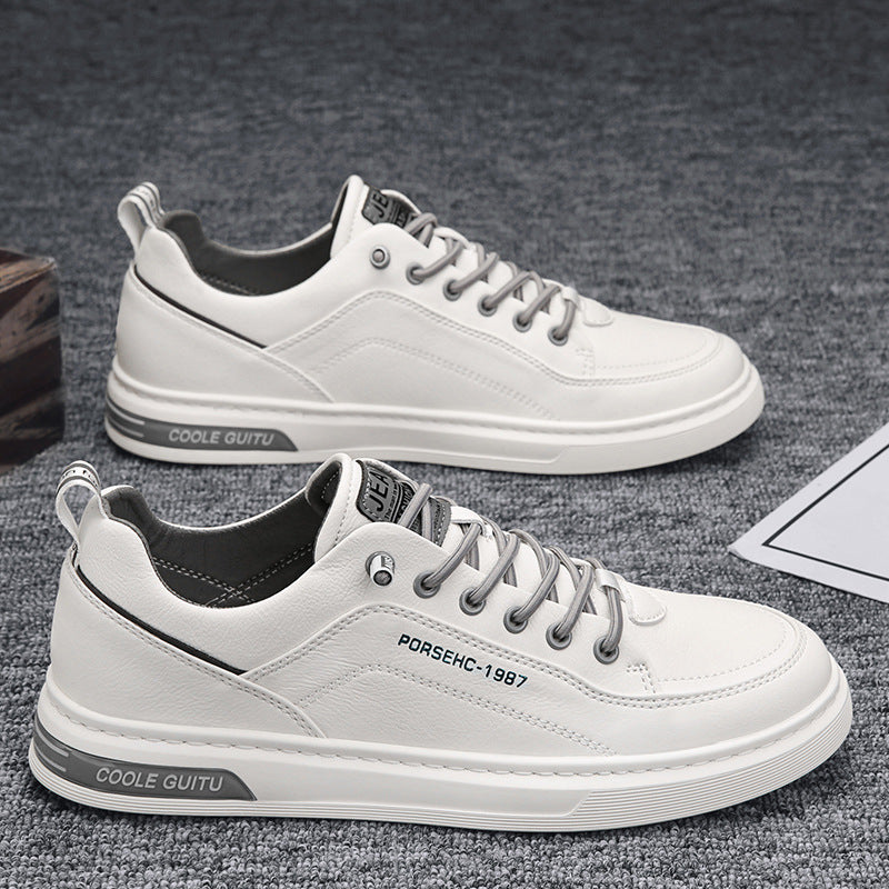 Herren Casual Lederimitat-Sneaker mit gepolsterter Ferse und profilierter Gummisohle Drune