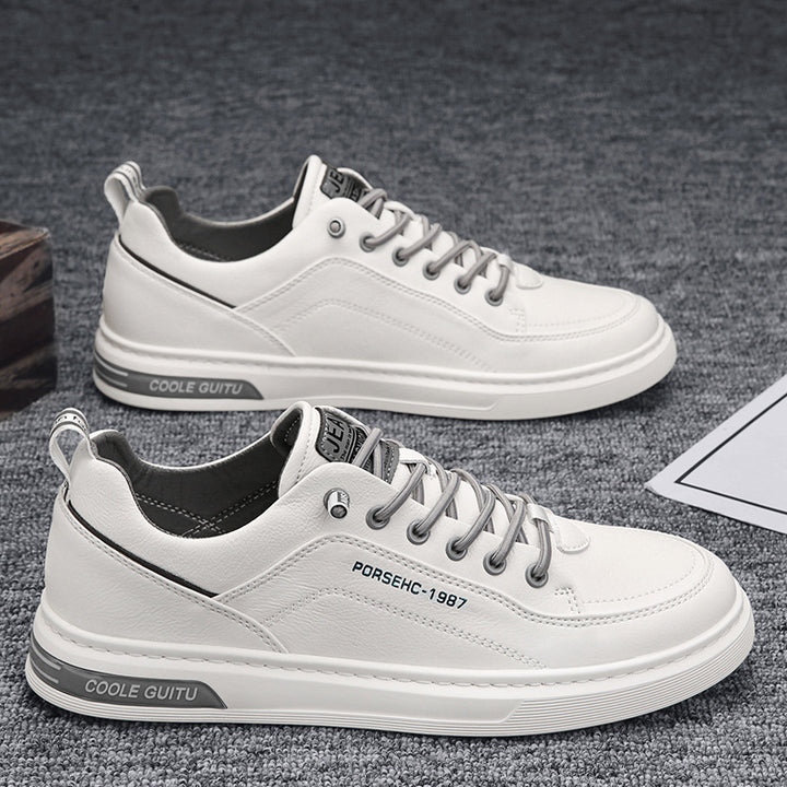 Herren Casual Lederimitat-Sneaker mit gepolsterter Ferse und profilierter Gummisohle Drune