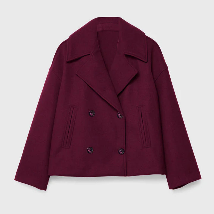 Damen Modische Kurzjacke mit doppelter Knopfleiste