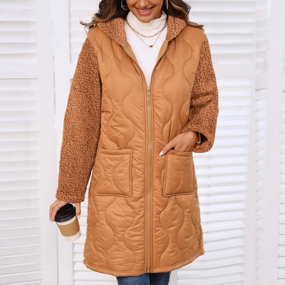 Damen Longjacke mit teddyartigem Futter und praktischen Taschen Drune