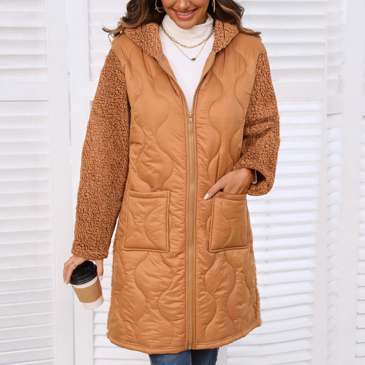 Damen Longjacke mit teddyartigem Futter und praktischen Taschen Drune