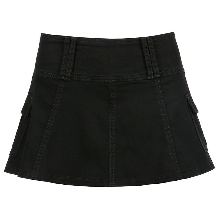 Damen Minirock mit seitlichen Taschen und hohem Bund Drune
