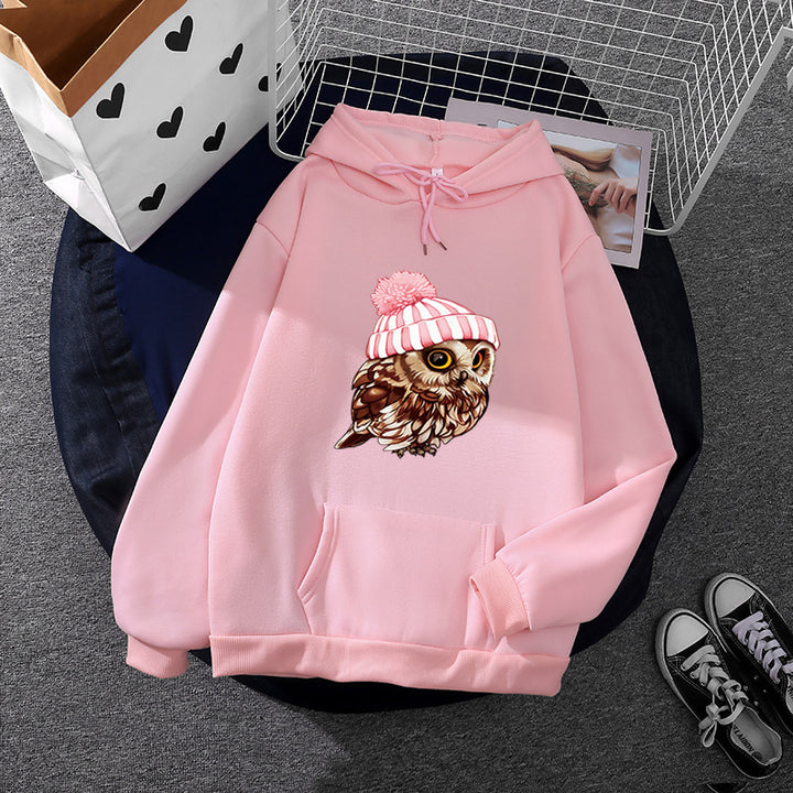 Damen nan lässiger Oversize Kapuzenpullover mit Herz‑und‑Pfotenprint, Kordelzug und gerippten Bündchen Drune