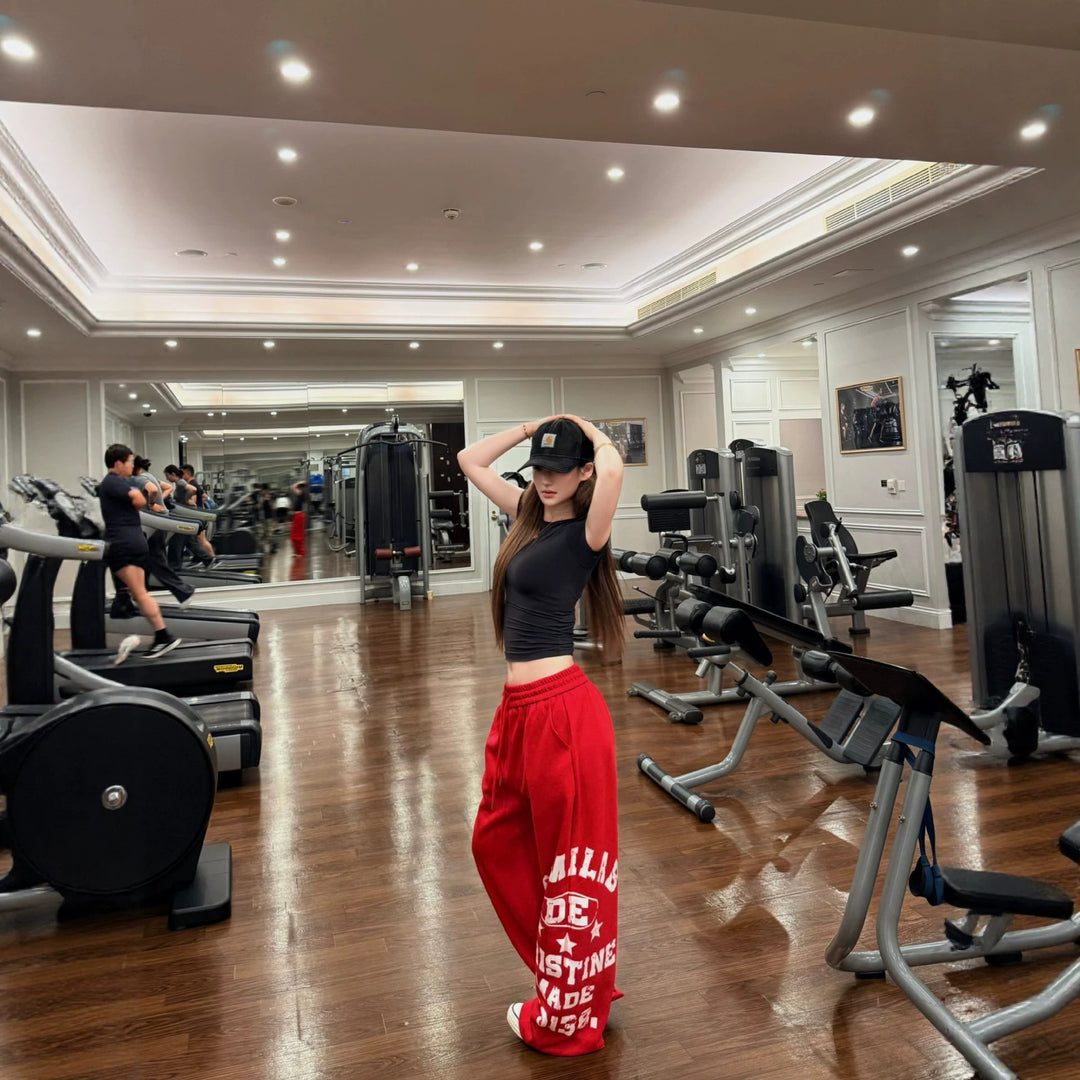 Damen Bequeme Breitbeinige Jogginghose Drune