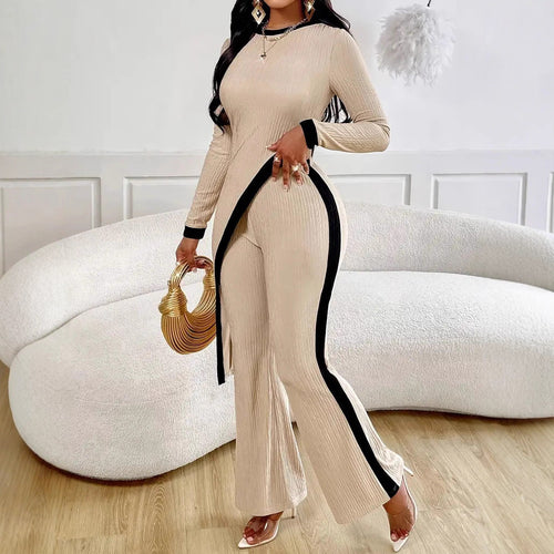 Damen lässiger Jumpsuit mit strukturiertem Stoff und kontrastierenden Details Drune