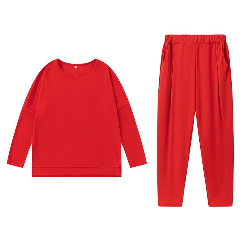 Damen Sportliches Sweat-Outfit mit elastischem Bund und geräumigen Taschen Drune