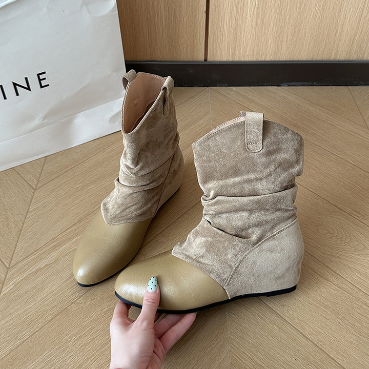 Damen Modische Stiefeletten mit schickem Falten-Design Drune