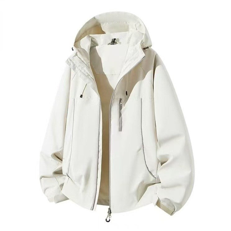 Herren Wasserdichte Kapuzen-Softshelljacke mit winddichtem Schnitt und Reißverschluss Drune