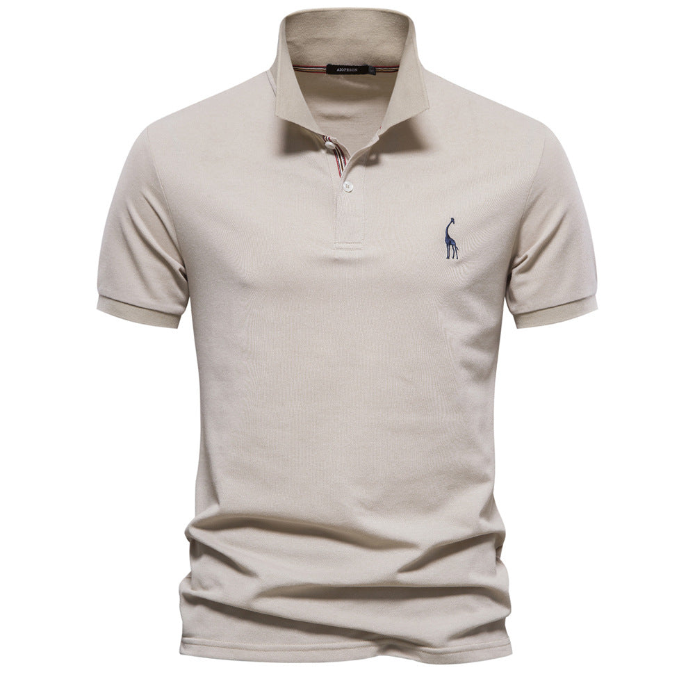 Herren Poloshirt aus atmungsaktiver Piqué-Baumwolle mit elegantem Stehkragen Drune