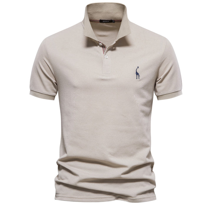 Herren Poloshirt aus atmungsaktiver Piqué-Baumwolle mit elegantem Stehkragen Drune
