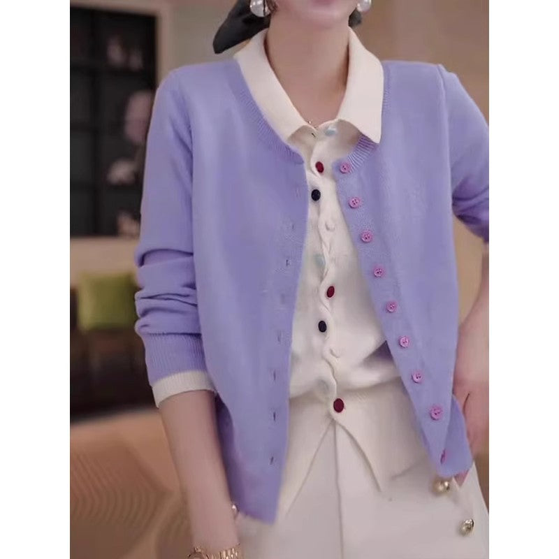Damen Elegante Strickjacke mit Knopfdetails Drune