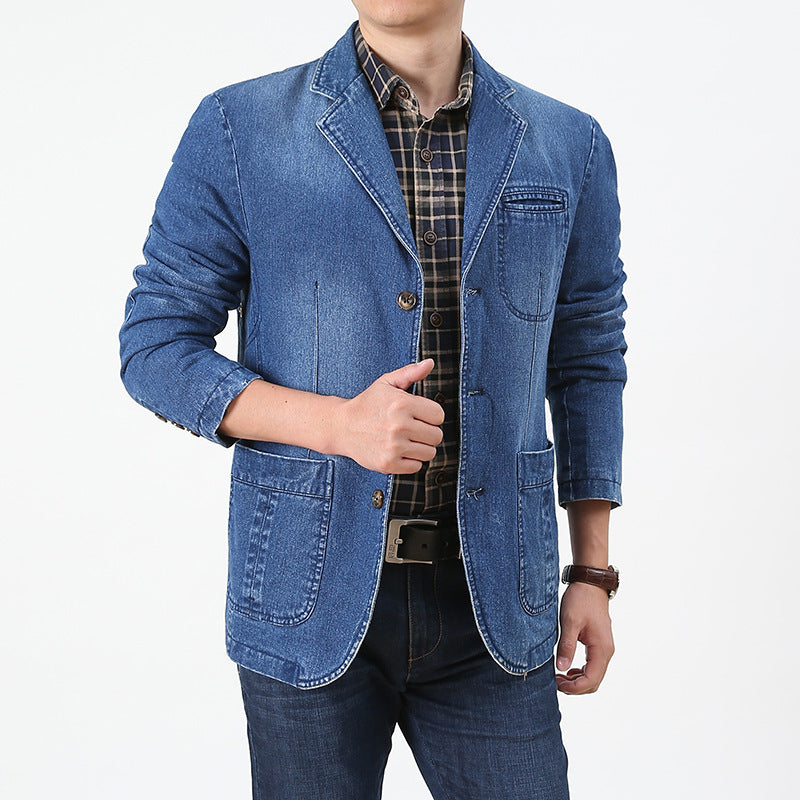 Herren Denim Blazer Drune