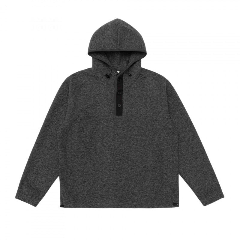 Unisex Kapuzenpullover mit Knopfleiste und weichem Fleece-Innenfutter Drune