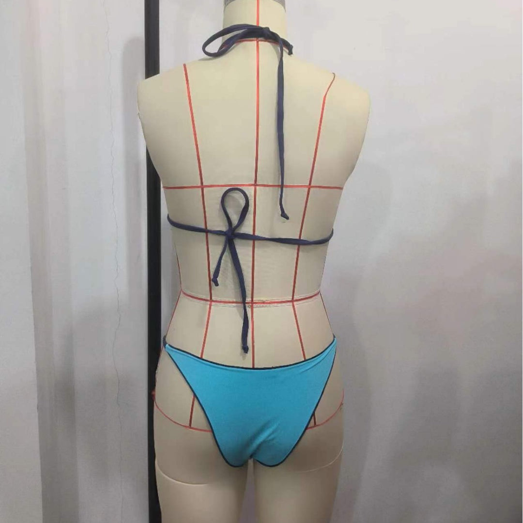 Damen Triangel-Bikini-Set mit geometrischem Design Drune