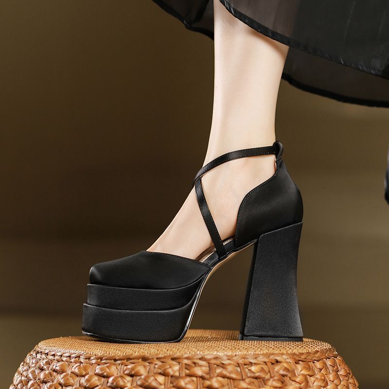 Damen High Heel Plattform Pumps Drune