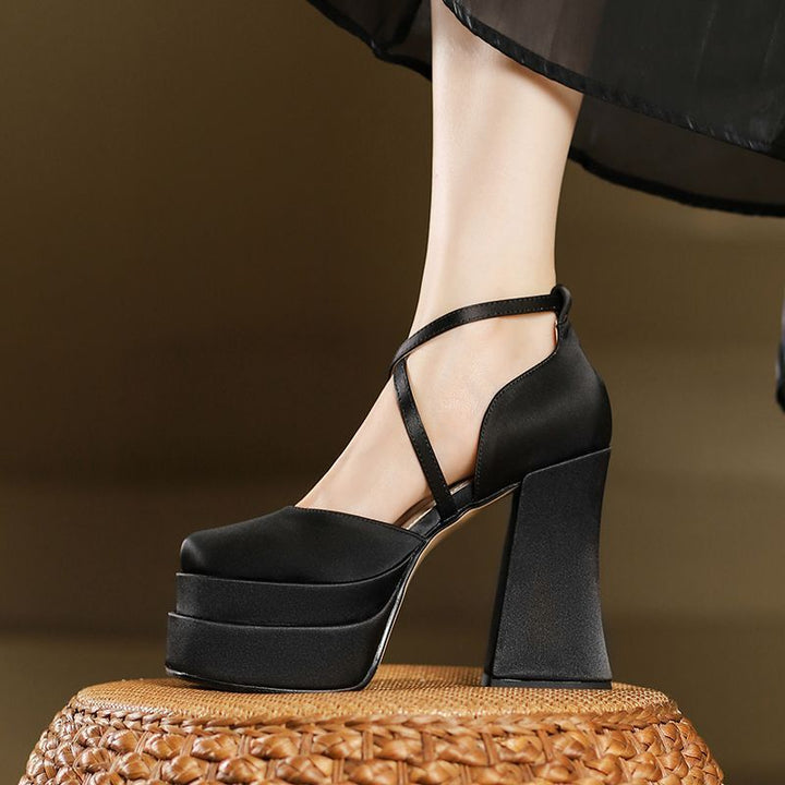 Damen High Heel Plattform Pumps Drune