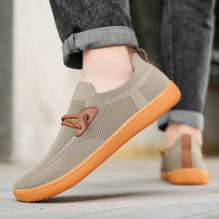 Herren gestrickter Mokassin-Slipper mit elastischem Schaft, Zierösen und stoßdämpfender Flexsohle Drune