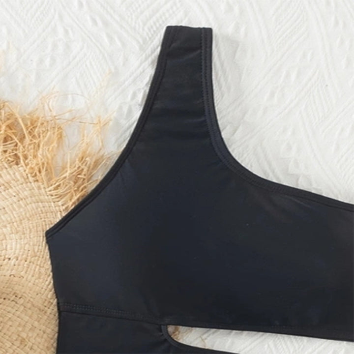Damen Einseitiger Badeanzug mit modischen Cut-Outs Drune