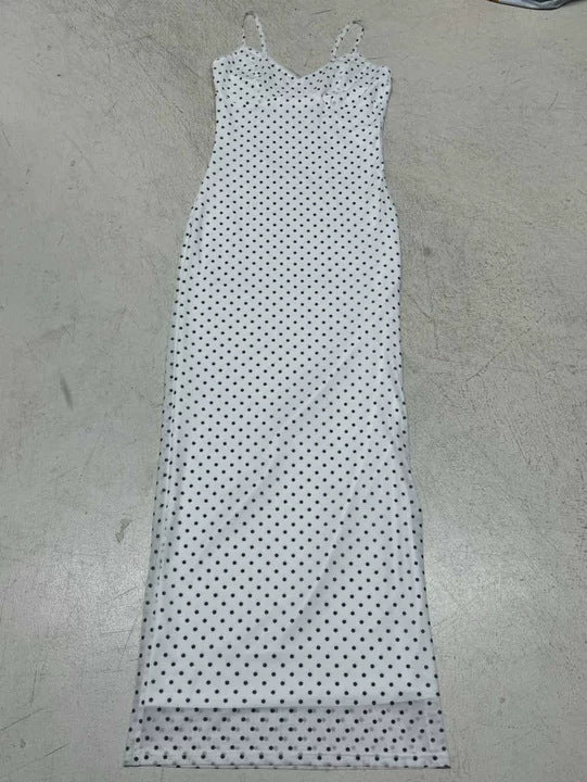 Damen Maxikleid mit seitlichem Schlitz und dekorativer Raffung Drune