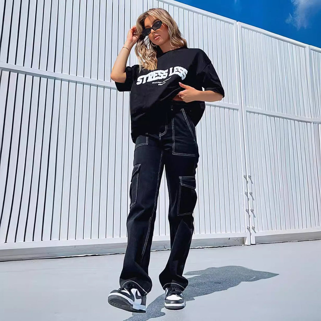 Damen Cargo-Hose mit Baumwollmix und praktischen Taschen Drune
