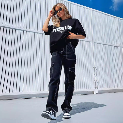 Damen Cargo-Hose mit Baumwollmix und praktischen Taschen Drune