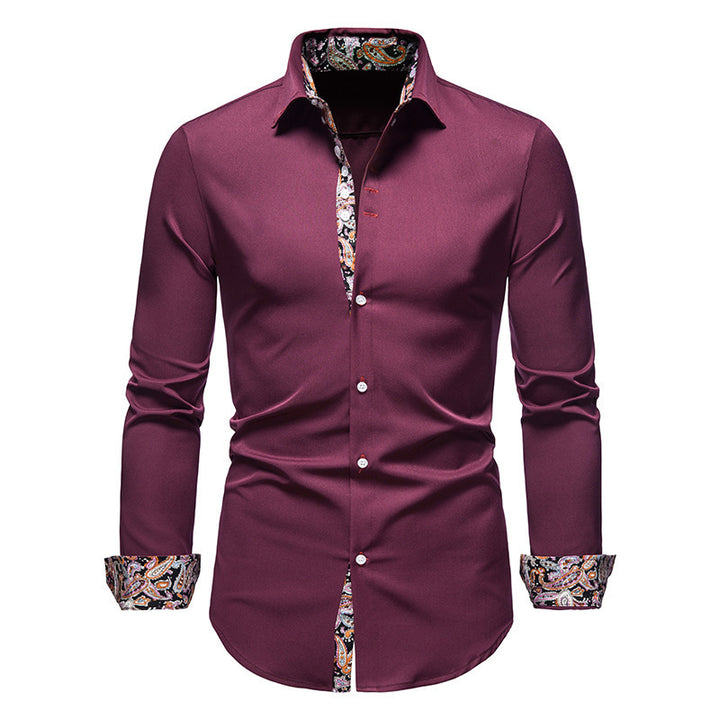 Herren Langarmhemd mit modernem Paisley-Muster und exklusiven Details Drune