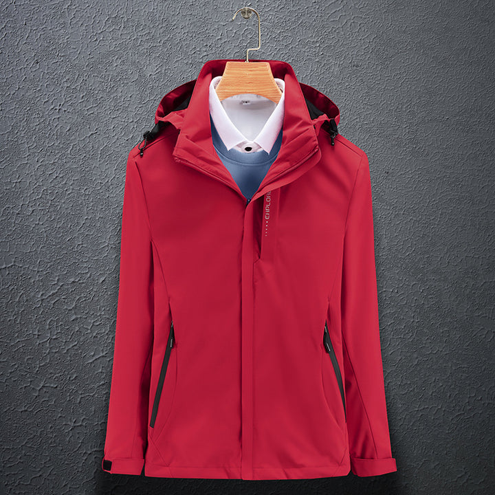 Herren Leichte Softshell-Funktionsjacke mit atmungsaktivem Meshfutter und verstellbarer Kapuze Drune