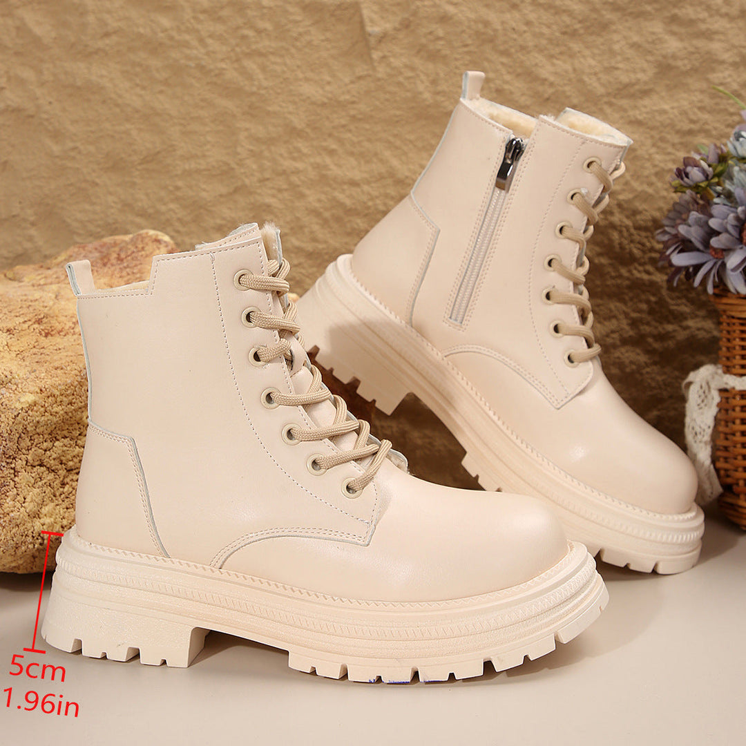 Damen Schnürboots mit robustem Profil und modischem Reißverschluss Drune