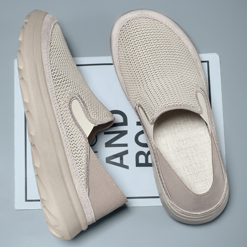 Herren nan atmungsaktiver Mesh-Slip-On mit Velourslederbesatz, elastischem Einstieg und griffiger Outdoor-Profilsohle Drune
