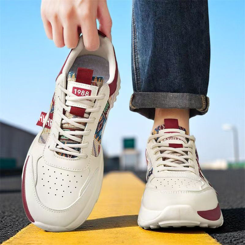 Damen Chunky-Plateau-Sneaker mit ethnischem Webmuster und gepolstertem Komfortschaft Drune