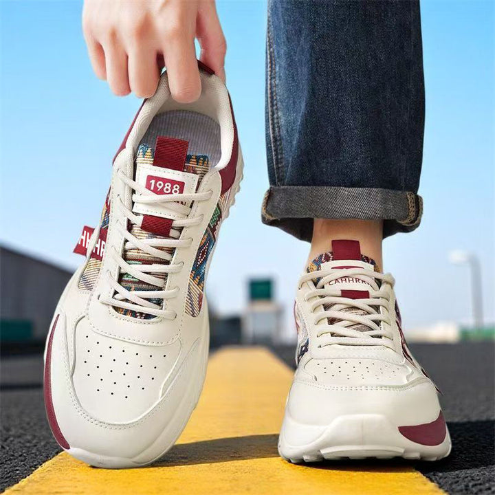 Damen Chunky-Plateau-Sneaker mit ethnischem Webmuster und gepolstertem Komfortschaft Drune