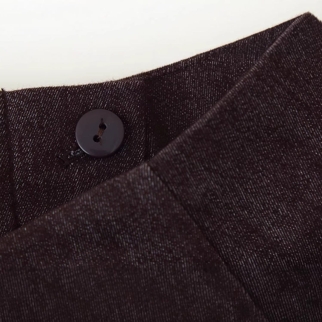 Damen Highwaist-Schlaghose mit Bügelfalte und leichtem Stretch Drune
