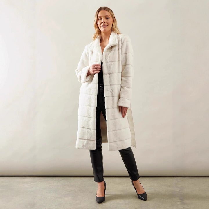 Damen Markante Kuscheljacke mit eingefasstem Gürtel Drune