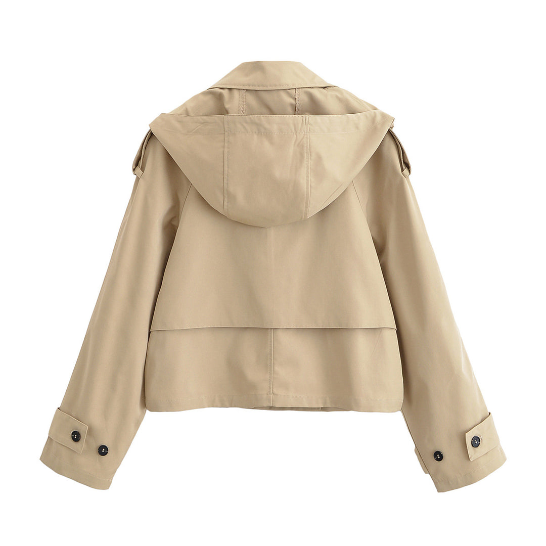 Damen 10+ kurzgeschnittener Trench‑Blouson mit doppelreihiger Knopfleiste und Schulterpatte Drune