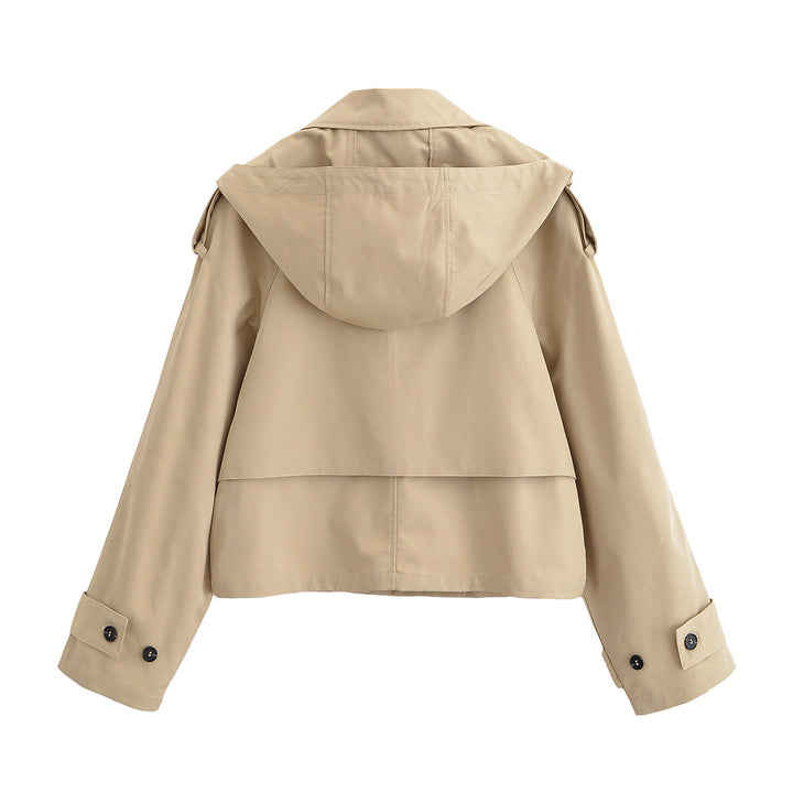 Damen 10+ kurzgeschnittener Trench‑Blouson mit doppelreihiger Knopfleiste und Schulterpatte Drune