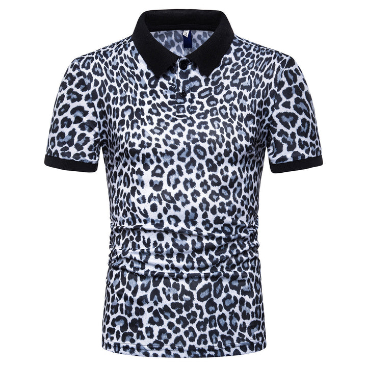 Herren Polo-Shirt mit aufregendem Leopardenmuster und modernem Schnitt Drune