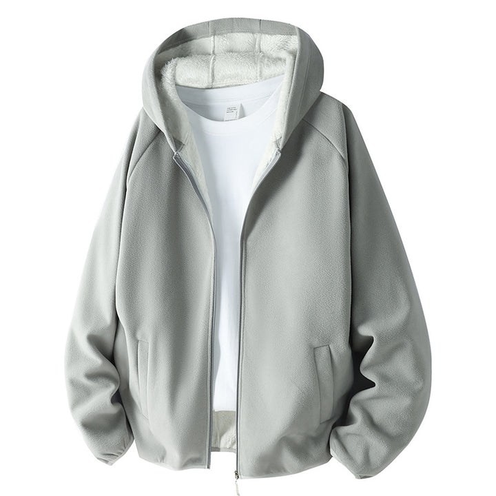 Unisex Fleecejacke mit Teddyfutter und Kapuze Drune