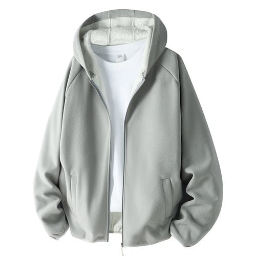Unisex Fleecejacke mit Teddyfutter und Kapuze Drune