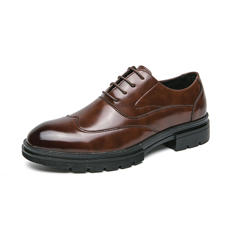 Herren eleganter Derby-Lederschnürer mit profilierter Gummisohle Drune