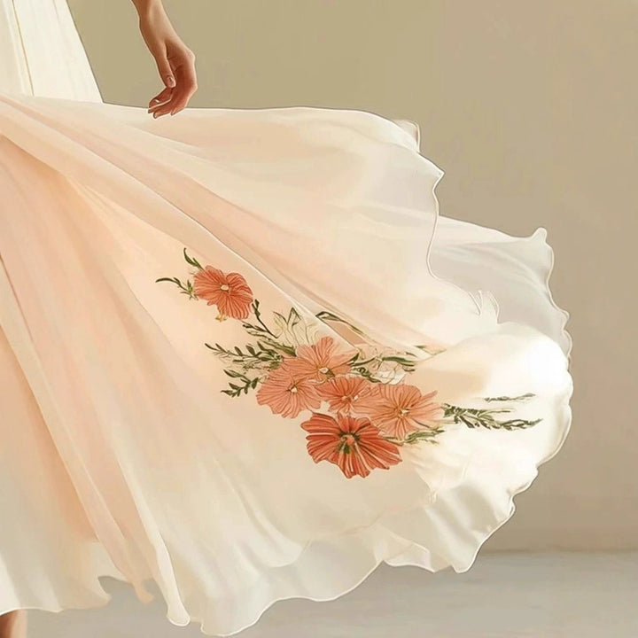 Frauen Blumenbesticktes Maxikleid Drune