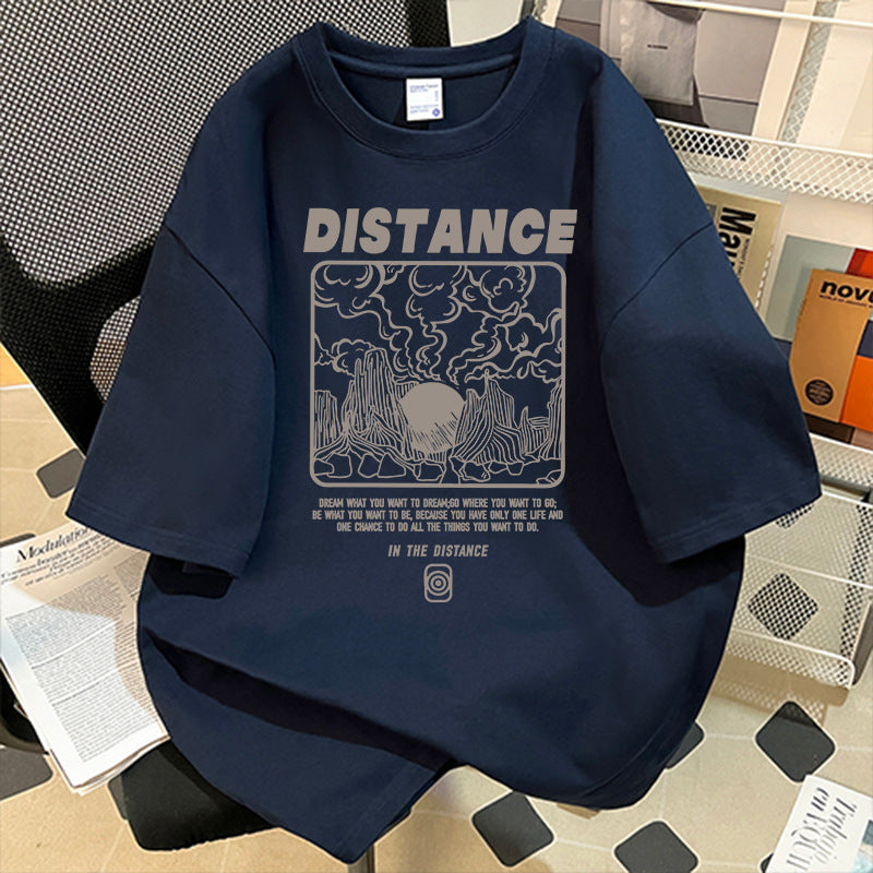 Damen Oversized T-Shirt mit kreativem Grafikdruck Drune